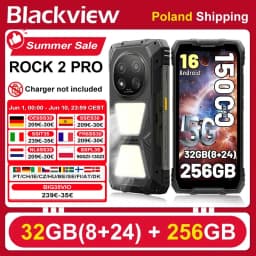[Shipping From Poland] [No EU Charger] Blackview ROCK 2 Pro Rugged Smartphone 8GB+256GB 6.67 inch IPS Android 16 15000mAh 33W 5G