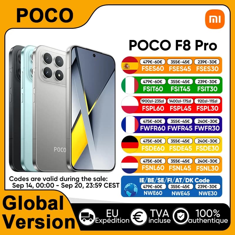 Global Version POCO F8 Pro 5G Smartphone Snapdragon® 8 Elite 6.59' Eye-care AMOLED Display 6210mAh 100W HyperCharge IP68 NFC