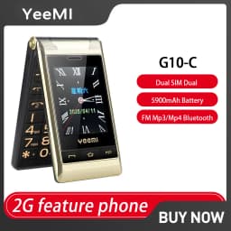 Yeemi G10-C 2G Dual SIM Dual Screen Flip Feature Russian Keyboard 5900mAh Phone Loud Sound for Elder 2.8” FM Mp3/Mp4 BT