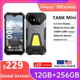 Unihertz 8849 Tank Mini1 Rugged Mini Phone 4.3" Display Android 13, Helio G99 Octa Core, 16GB 256GB, 100MP Cameras, 5800mAh,IP68