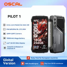 OSCAL Pilot 1 6.67'' Rugged Phone, Gemini AI Android 14 Waterproof Outdoor Phone 8GB+256GB, Octa Core, 15000mAh (33W), Dual 4G