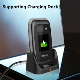 UNIWA V202T 4G Flip Senior Phone 2.4 Inch Dual Screen Emergency Call Button Feature Phone 1450mAh Big Push-Button For Elderly