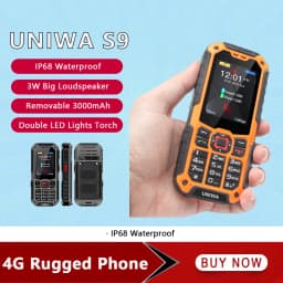 UNIWA S9 4G Feature Phone 2.4 Inch IP68 Waterproof SOS button 3W Big Loudspeaker LED Light 3000mAh Rugged Cell Phones Low Price
