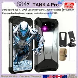 8849 Tank 4 Pro Unihertz 5G Rugged Projector Smartphone 1TB 36G Android 14 Sports Phone 11600mAh Dimensity8300 AMOLED 120HZ