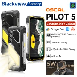 Blackview OSCAL PILOT 5 Rugged Smartphone 5G 6.67" HD+ IPS Display Mobile Phone 32GB(8GB+24GB)+256GB 15000mAh 33W Android 16 NFC