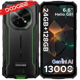 DOOGEE Fire 5 Pro Gemini Ai Rugged Phone 13000mAh Battery Helio G81 24GB RAM (4+20) 128GB ROM 6.6" 90Hz Global Version Smartphones