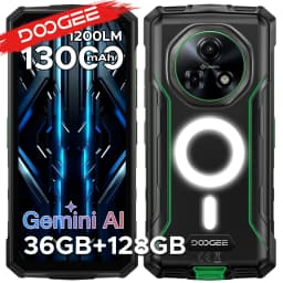 DOOGEE Fire 5 Ultra Dual Camping Lights 6.6" Rugged Phone 13000mAh Battery 36GB RAM (6+30) 128GB ROM Google Pay NFC Helio G81 Smart Phone