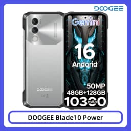 DOOGEE Blade10 Power Rugged Phone 48GB+128GB 6.6” HD+ Display 10300mAh Large Battery 50MP Camera Unisoc T7250 NFC Android 16 Smartphone