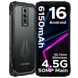 DOOGEE Blade10 Pro Energy Rugged Phone 12GB+128GB 6.56” HD+ Screen 6150mAh Large Battery 50MP AI Camera UNISOC T7250 NFC Android 16 Smartphone