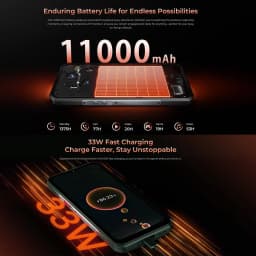 Oukitel WP55 Pro 5G Rugged Phone 16GB+512GB 108MP Camera 11000mAh 33W Android 15 MediaTek Dimensity 7025 NFC 6.6" Smartphone