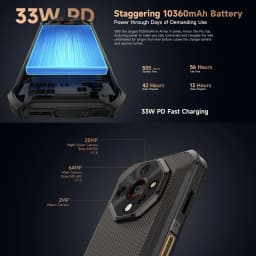 Ulefone Armor X16 Pro 5G Rugged Phone 8GB+256GB 120Hz Glare Flashlight 6.56” Android 15 MTK 6300 NFC 10360mAh Battery Smartphon