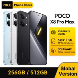 POCO X8 Pro Max Smartphone Global Version Dimensity 9500s 6.83'' 1.5K 120Hz Display 8500mAh battery 100W HypeCharge 5G NFC