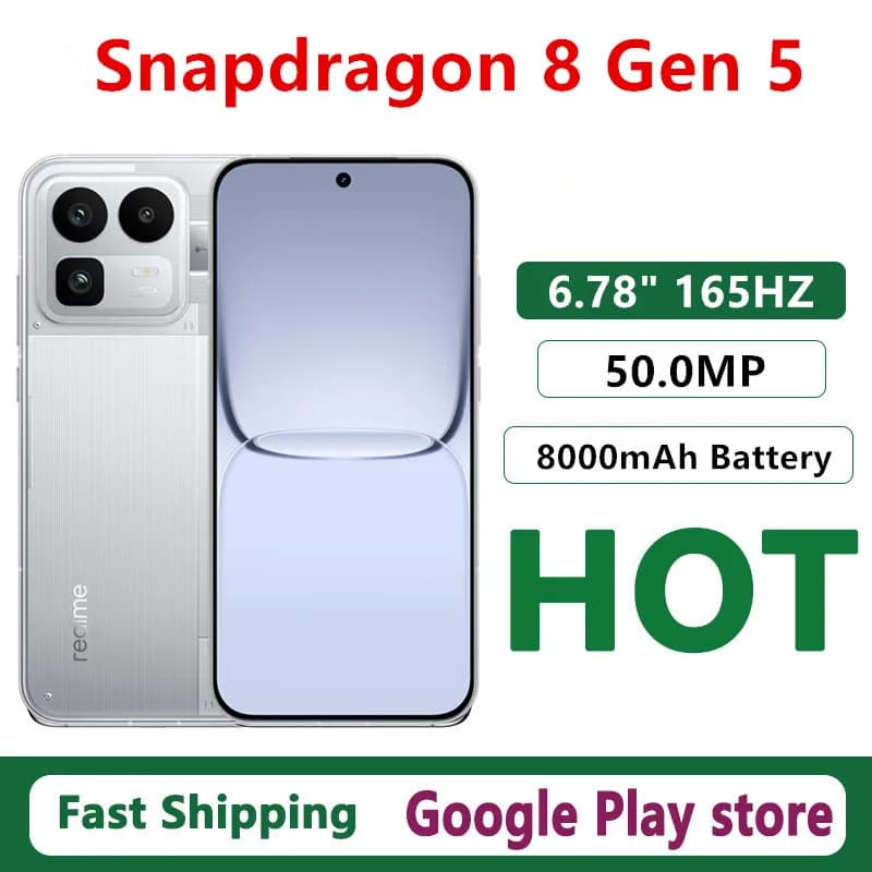 Original Realme Neo 8 Mobile Phone Snapdragon 8 Gen 5 OTA 6.78" AMOLED 165HZ 50.0MP Camera 8000mAh 80W Charge IP69 Waterproof