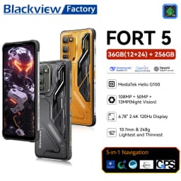 Blackview FORT 5 Rugged SmartPhon 6.78” HD+ IPS 2.4K 120Hz Display MediaTek 12G+256GB 108MP 5000mAh Android 16 NFC Mobile Phone