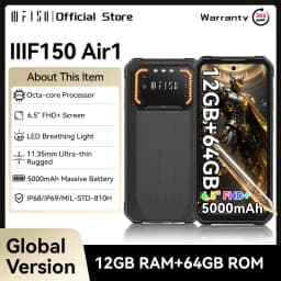 IIIF150 Air1 Rugged Phone Smartphone 5000mAh Battery 6.5" FHD+ Display 20MP Camera NFC IP68 IP69K 11.35MM Ultra-Thin Rugged