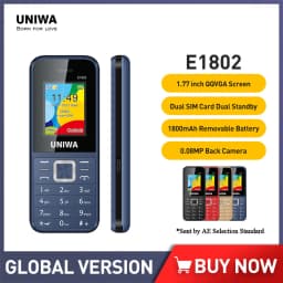 Low Price UNIWA E1802 GSM Feature Phone 1.77" Senior Elder Cellphone Push-button Dual SIM 1800mAh Wireless FM Telephone Portable