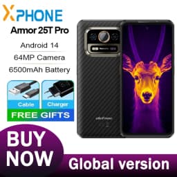 Ulefone Armor 25T Pro 5G Rugged Smartphone 6GB+256GB 6.78'' Thermal Imaging Android 14 33W 50MP+64MP 6500mAh NFC 5G Smartphone