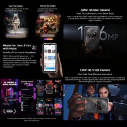 Blackview FORT 2 Rugged Phone 8GB+256GB 6.56 inch Display Android 15 MediaTek Helio G81 Processor 5000mAh 4G OTG NFC Smartphone