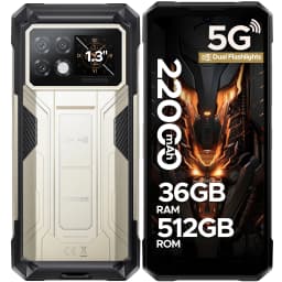 DOOGEE S200 Max Rugged Phone 36GB+512GB 22000mAh 66W Dual-LED Flashlight 1.32" Rear Display Dimensity 7050 108MP NFC Smartphone