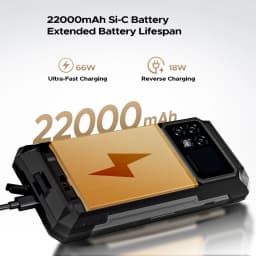 DOOGEE S200 Max Rugged Phone 36GB+512GB 22000mAh 66W Dual-LED Flashlight 1.32" Rear Display Dimensity 7050 108MP NFC Smartphone