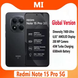 Global Version Xiaomi Redmi Note 15 Pro 5G Dimensity 7400-Ultra 6.83" Display 45W 6580mAh Battery 200MP Camera