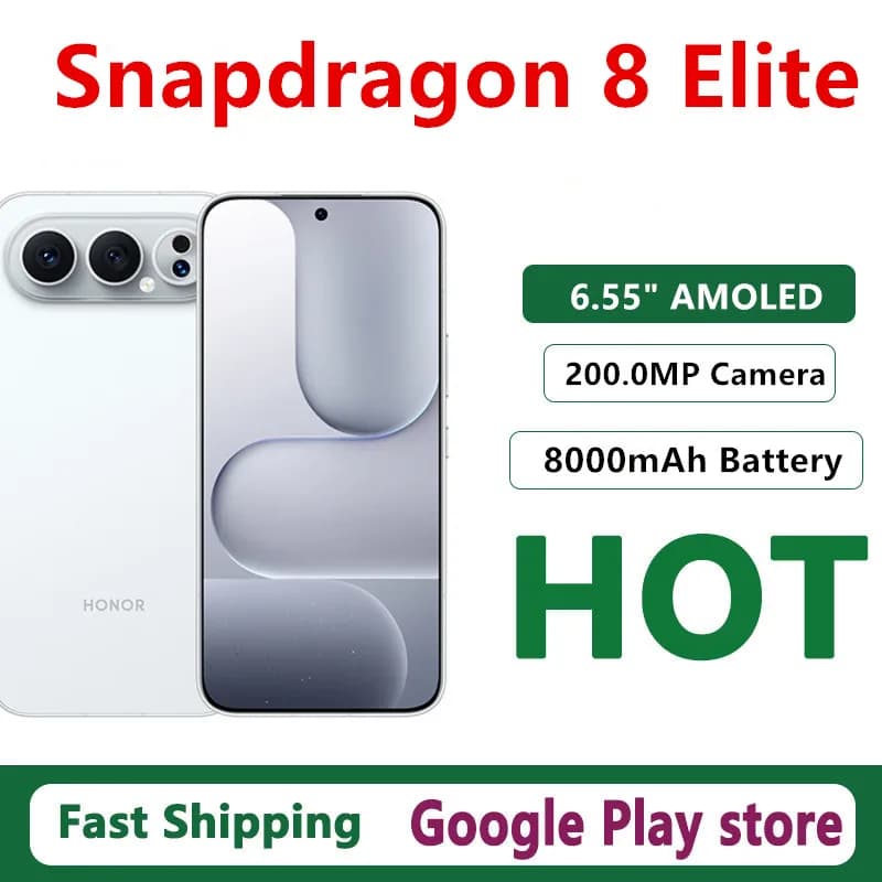 Original Honor 500 Pro Mobile Phone Snapdragon 8 Elite 200.0MP Camera 6.55" AMOLED IP69 OTA 8000mAh Battery Wireless Charge