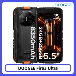DOOGEE Fire 3 Ultra Rugged Phone 5.5" HD+ Display 24GB RAM+256GB ROM 8350mAh Battery UNISOC T7200 NFC Android15 Smartphone