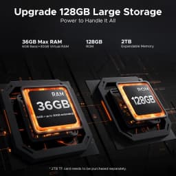 DOOGEE Fire 5 Ultra Rugged Phone 36GB 128GB 13000mAh Battery Helio G81 6.6'' HD+ Display 48MP Camera NFC Dual Camping lights Android 16 Smartphone