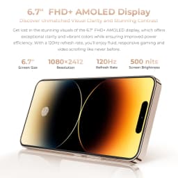 OUKITEL P1 PRO Smartphone 6.7" FHD+ AMOLED 120Hz Display 24GB+512GB Android Mobile Phone 5150mAh Battery 50MP Camera Helio G100