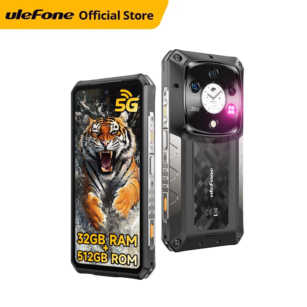 Ulefone Armor 28 Pro 5G AI Rugged Phone 512GB ROM Smartphone 120W MTK Dimensity 7300 10600mAh 6.67”AMOLED 64MP Mobile Phone
