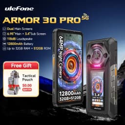 Ulefone Armor 30 Pro 5G Rugged Phone Android Smartphone 6.95" 120Hz 512GB ROM ,12800mAh 64MP Night Camera NFC Dimensity 7300X
