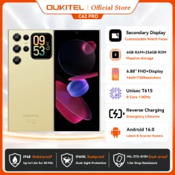 OUKITEL C62 Pro Smartphone Android 15, 6.88" HD+ Display Unisoc T615 Cell Phone, 24GB (6+18) + 256GB, 5150mAh Battery NFC Mobile