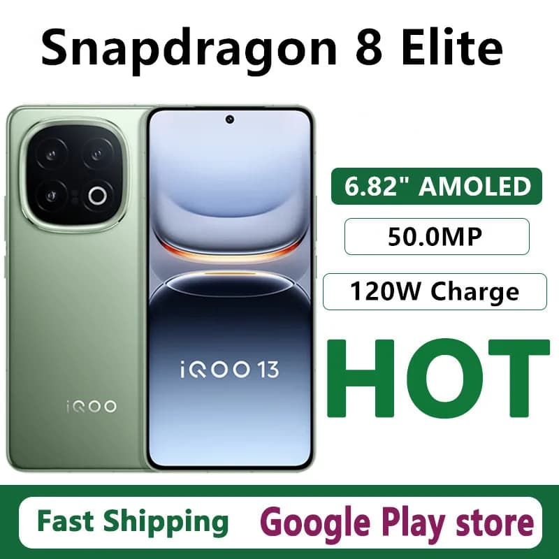 Original Vivo Iqoo 13 Mobile Phone 6.82" AMOLED 144HZ 50.0MP Camera 120W Charge 6150mAh Snapdragon 8 Elite Android 15.0 OTA