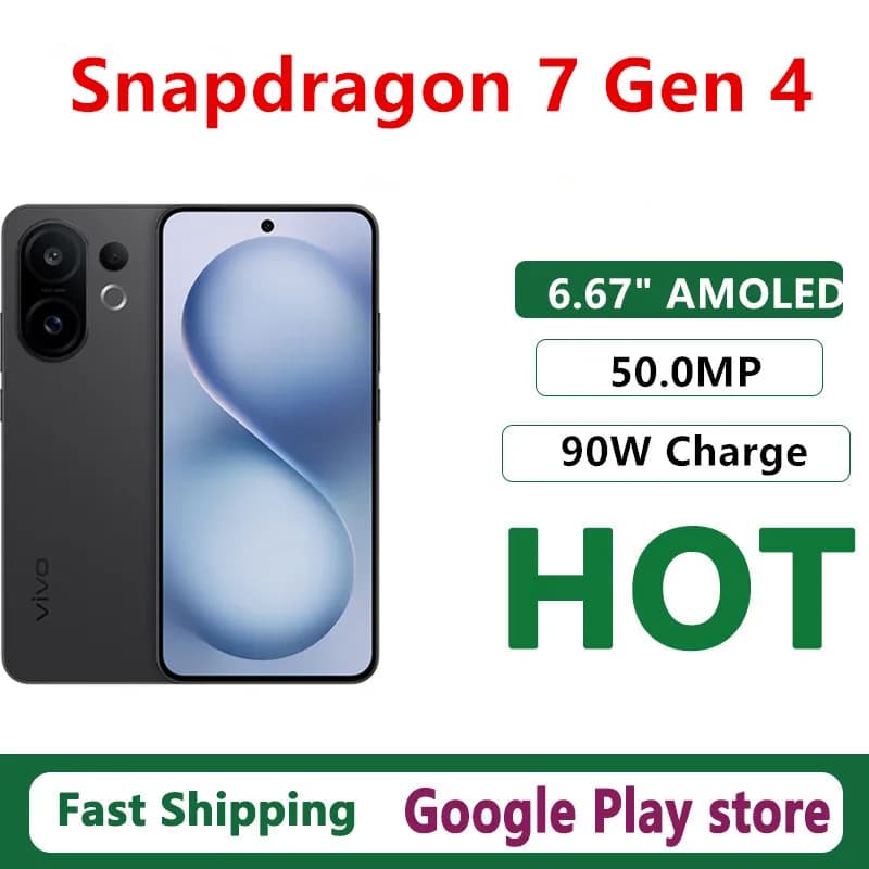 Original Vivo S30 Mobile Phone Snapdragon 7 Gen 4 OTA 6.67" AMOLED 120HZ 50.0MP Camera 90W Charge 6500mAh Battery Android 15.0
