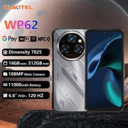 Oukitel WP62 5G Rugged Smartphone 8GB+256GB/12GB+512GB/16GB+512GB 6.6" FHD+ 108MP Camera 11000mAh 33W Dimensity 7025 Android 15