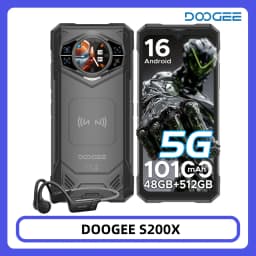 DOOGEE S200 X 5G Rugged Phone 48GB 512GB 6.72" FHD+ 120Hz MTK Dimensity 7050 10100mAh Battery Android 16 NFC Smartphone