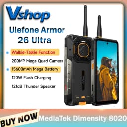 Ulefone Armor 26 Ultra Walkie Talki Rugged Smartphone 12GB+512GB Android 13 6.78 inch 15600mAh MediaTek Dimensity 8020 5G NFC