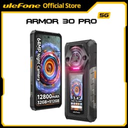 Ulefone Armor 30 Pro 5G Rugged Phone Android 14 Smartphone 6.95" 120Hz 32GB+512GB 12800mAh Night Camera 64MP NFC