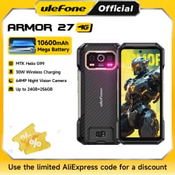 Ulefone Armor 27 4G Rugged Smartphone 64MP Night Vision+50MP+50MP 10600mAh 24GB+256GB Android 15 6.78" 120Hz NFC Global Version
