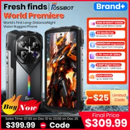 FOSSiBOT F113 Rugged Smartphone Unlocked, 36GB+256GB, 20000mAh 33W, Android, 108MP Cam, Waterproof, NFC, Camping Light