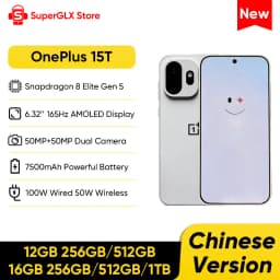 OnePlus 15T Unlocked 5G Smartphone Snapdragon 8 Elite Gen 5 6.32'' 165Hz High Refresh Rate Screen 7500mAh Battery 100W Wired NFC
