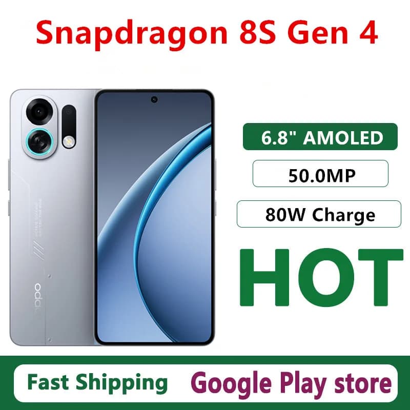Original Oppo K13 Turbo Pro Mobile Phone Snapdragon 8s Gen 4 OTA 6.8" AMOLED 50.0MP Camera 80W Charge 7000mAh Battery