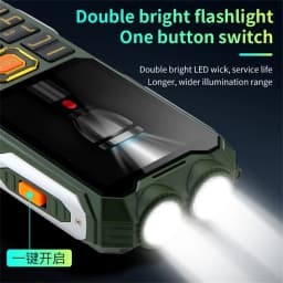 YEEMI Q8 GSM 2G Rugged Phone Big Battery Dual Flashlight 2.6 inches HD Screen Dual SIM Mobile Phone Large Button Cellphone SOS