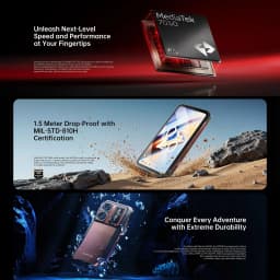 Oukitel WP300 Rugged Phone with Watch 12GB+512GB, 6.8 inch Android 15 camping Light MediaTek Dimensity 7050 NFC 5G Smartphone