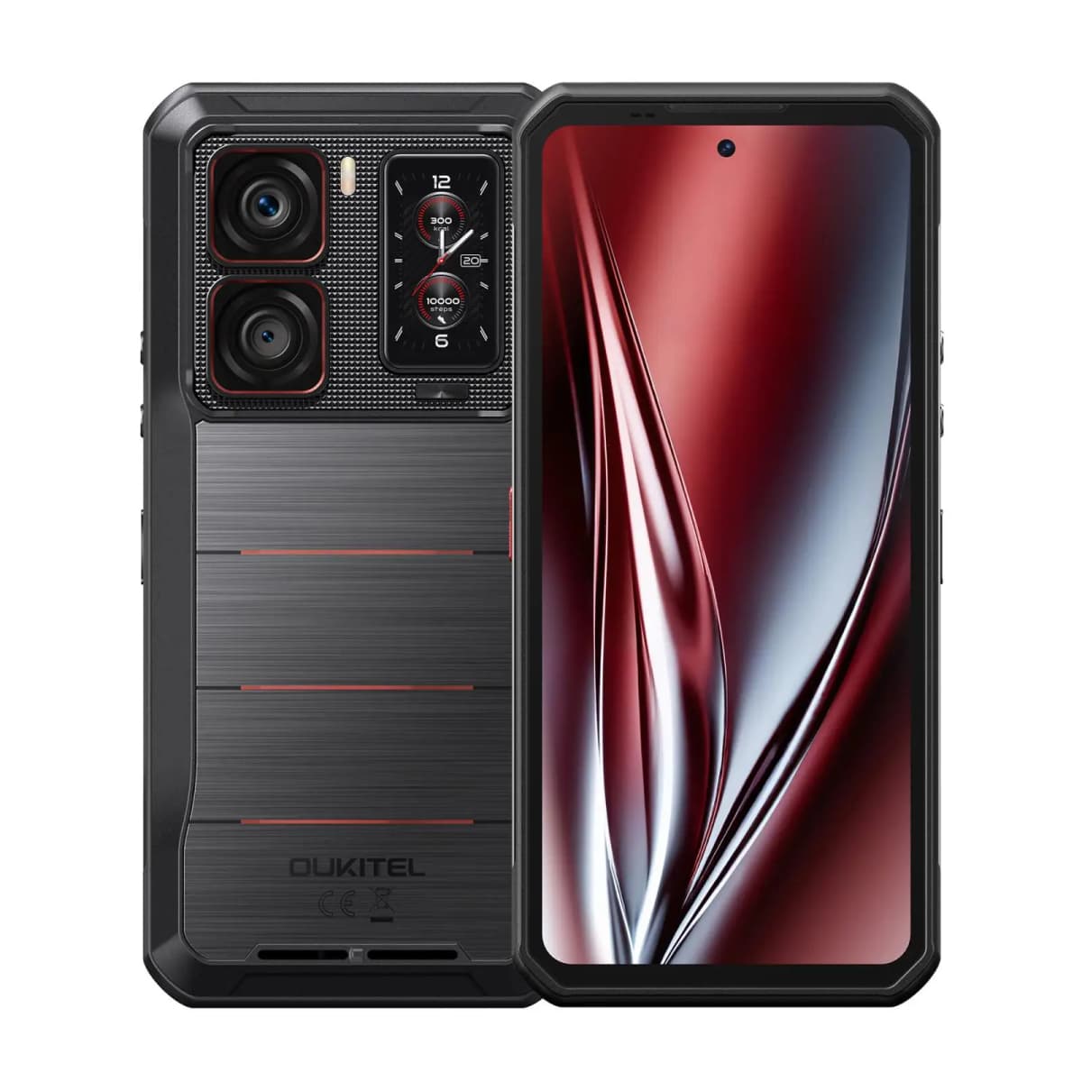 Oukitel WP300 Rugged Phone with Watch 12GB+512GB, 6.8 inch Android 15 camping Light MediaTek Dimensity 7050 NFC 5G Smartphone