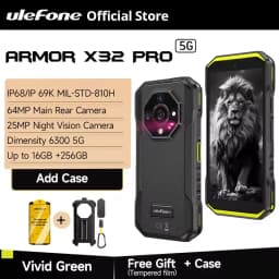Ulefone Armor X32 Pro 5G Rugged Phone 8GB+256GB Android 14 MediaTek Dimensity 6300 Octa Core Night Vision 5.65” NFC Smartphone