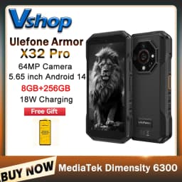 Ulefone Armor X32 Pro 5G Rugged Phone 8GB+256GB Android 14 MediaTek Dimensity 6300 Octa Core Night Vision 5.65” NFC Smartphone