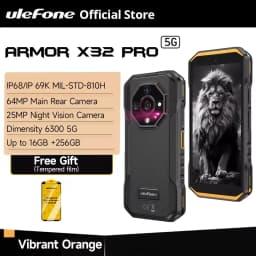 Ulefone Armor X32 Pro 5G Rugged Phone 8GB+256GB Android 14 MediaTek Dimensity 6300 Octa Core Night Vision 5.65” NFC Smartphone