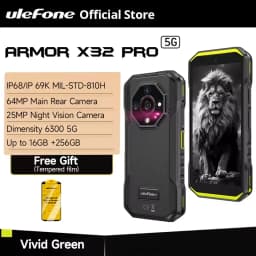 Ulefone Armor X32 Pro 5G Rugged Phone 8GB+256GB Android 14 MediaTek Dimensity 6300 Octa Core Night Vision 5.65” NFC Smartphone