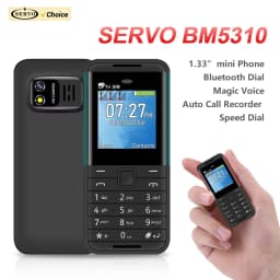 SERVO BM5310 Mini Small Mobile Phone 3 SIM Card Magic Voice Auto Call Recorder Bluetooth Dialer Speed Dial 1.3'Screen Cellphones